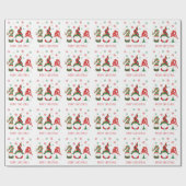 Cute Gnomes Merry Kerstmis Cadeaupapier (Vlak)