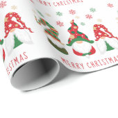 Cute Gnomes Merry Kerstmis Cadeaupapier (Rol Hoek)