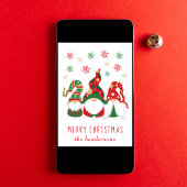 Cute Gnomes Merry Kerstmis Feestdagen Kaart