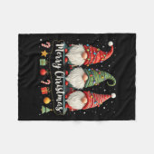 Cute Gnomes Merry-kerstverlichting koom Xma Fleece Deken (Voorkant (Horizontaal))