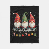 Cute Gnomes Merry-kerstverlichting koom Xma Fleece Deken (Voorkant)