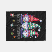 Cute Gnomes Merry-kerstverlichting koom Xma Fleece Deken (Voorkant (Horizontaal))