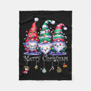 Cute Gnomes Merry-kerstverlichting koom Xma Fleece Deken