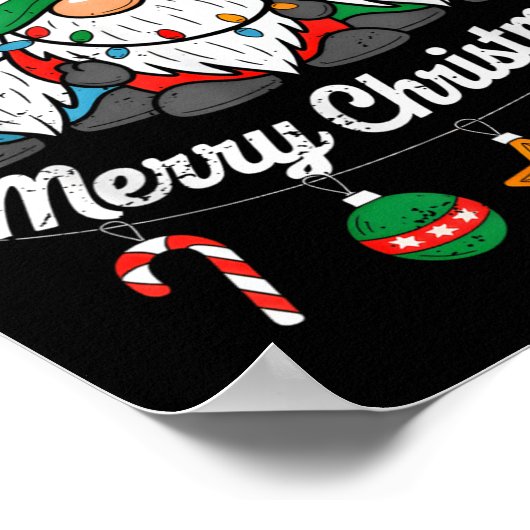 Cute Gnomes Merry-kerstverlichting koom Xma Poster (Hoek)