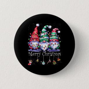 Cute Gnomes Merry-kerstverlichting koom Xma Ronde Button 5,7 Cm