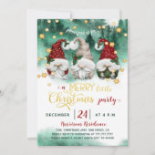 Cute Gnomes Merry Little Kerstparty Kaart (Voorkant)