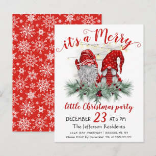 Cute Gnomes Merry Little Kerstparty Kaart