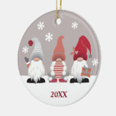 Cute Gnomes Nordic Red Pink Grey White Keramisch Ornament (Links)