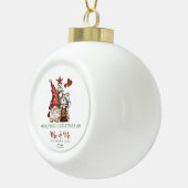 Cute Gnomes Pine Tree Our First Christmas  Keramische Bal Ornament (Rechts)