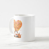 Cute Gnomes Pumpkin Fall Season Autumn Happy Thank Koffiemok (Voorkant links)