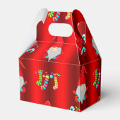 Cute Gnomes Red Kerstmis Bedankdoosjes (Achterkant)