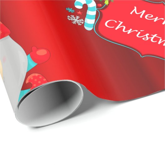 Cute Gnomes Red Kerstmis Cadeaupapier (Rol Hoek)