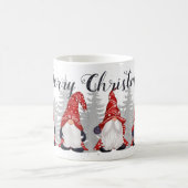 Cute Gnomes Red Petten Merry Kerstscript 11oz Koffiemok (Center)
