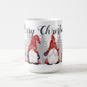 Cute Gnomes Red Petten Merry Kerstscript 15 oz Koffiemok (Center)