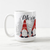 Cute Gnomes Red Petten Merry Kerstscript 15 oz Koffiemok (Links)