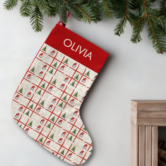 Cute Gnomes & Trees – Linen Christmas Design Kleine Kerstsok