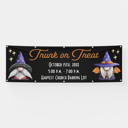 Cute Gnomes Trunk of Treat Banner (Horizontaal)