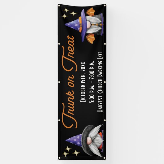 Cute Gnomes Trunk of Treat Banner (Verticaal)