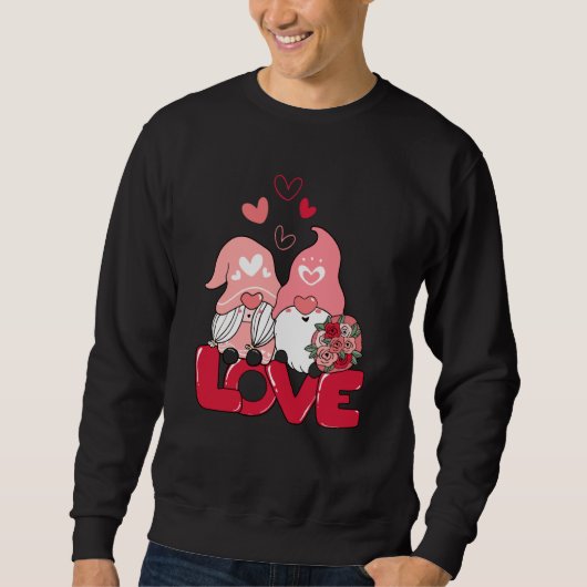 Cute Gnomes Valentines Day Love Flower Couple Matc Trui (Voorkant)