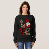 Cute Gnomes Valentines Love Leopard Plaid Couple M Trui (Voorkant volledig)