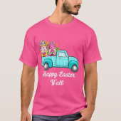 Cute Gnomes With Bunny Ears Egg Hunting Truck East T-shirt (Voorkant)