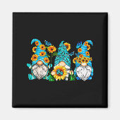 Cute Gnomes With Sunflower Butterfly Gardeners Sum Magneet (Voorkant)
