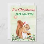 Cute Go Nuts Squirrels Kerstmis Feestdagenkaart (Voorkant)