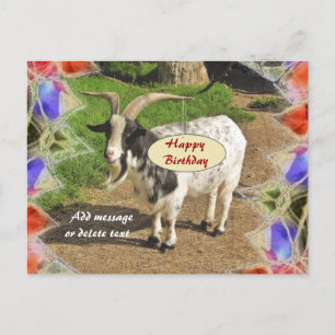 Cute Goat Abstract Lijst Happy Birthday Briefkaart