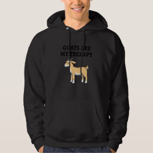 Cute Goat as a Therapy Ironic Quote Hoodie