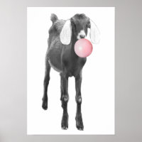Cute Goat Black White Bubble Gum Nursery Child