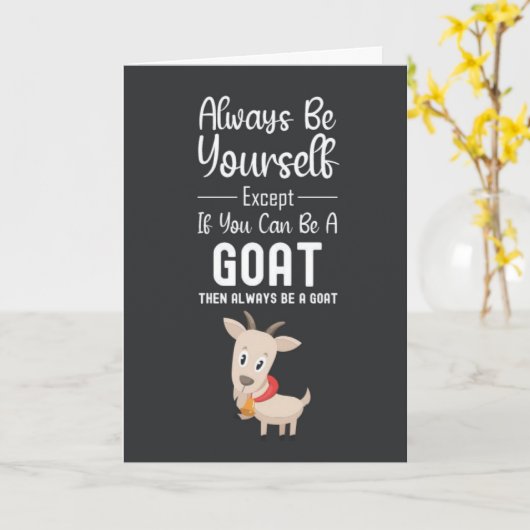 Cute Goat Cards Farm Animal Happy For Kids Kaart (Gele Bloem)