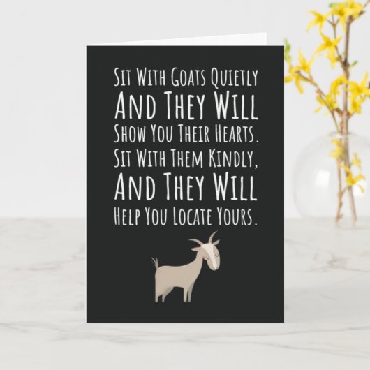 Cute Goat Cards Farm Animal Pet Owner Farmer Kaart (Gele Bloem)