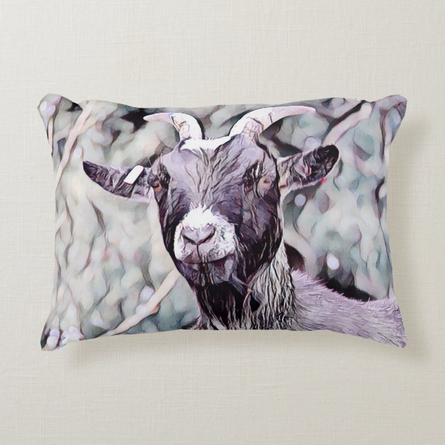 Cute Goat Farmhouse Decor Accent Kussen (Voorkant)