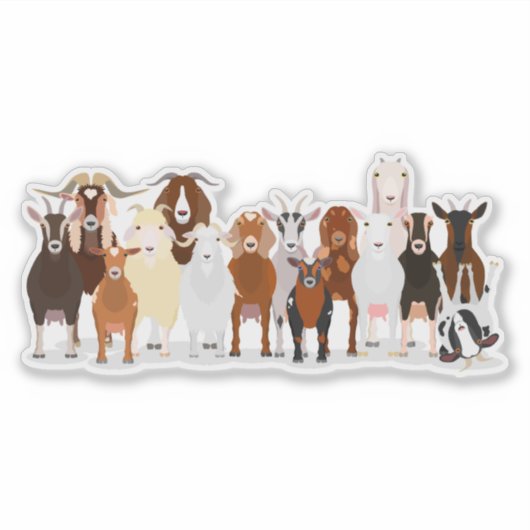 cute goat group sticker (Voorkant)