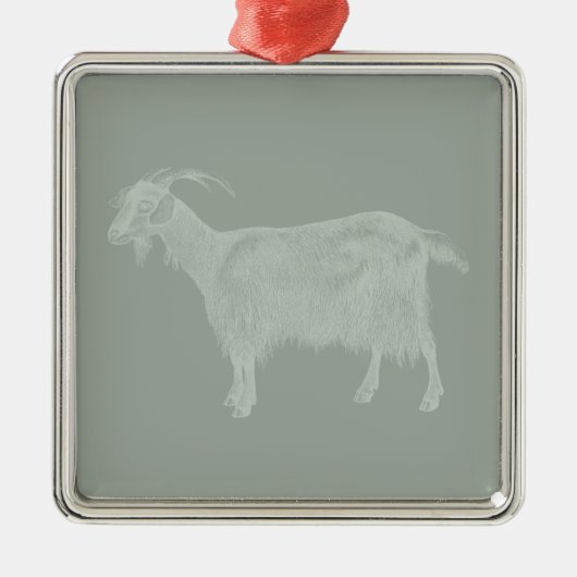 Cute Goat Illustrated Art CUSTOM COLOR Metalen Ornament (Voorkant)