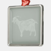 Cute Goat Illustrated Art CUSTOM COLOR Metalen Ornament (Links)