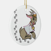 Cute Goat met HoofPrints Keramisch Ornament (Rechts)