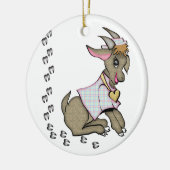 Cute Goat met HoofPrints Keramisch Ornament (Links)
