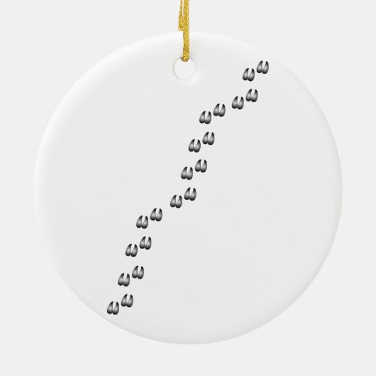 Cute Goat met HoofPrints Keramisch Ornament (Achterkant)