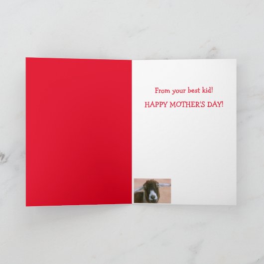 Cute Goat Moederdag Holiday Kaart (Binnen)