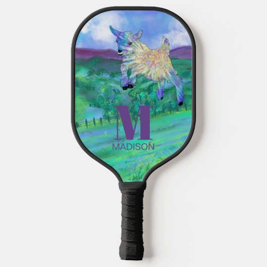 Cute Goat Monogram Pickleball Paddle (Achterkant)
