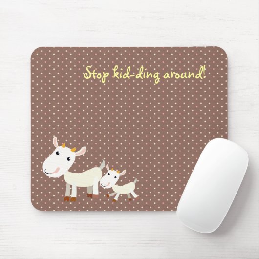 Cute Goat Mousepad - Stop met moorden rond Muismat (Met muis)