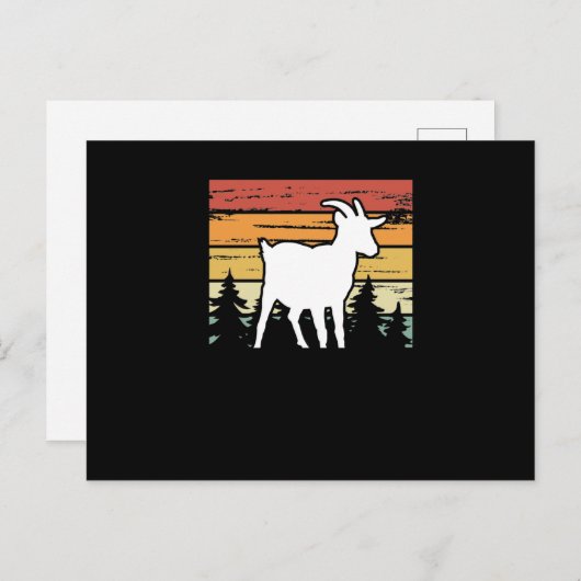 Cute goat on retro vintage briefkaart (Voorkant / Achterkant)