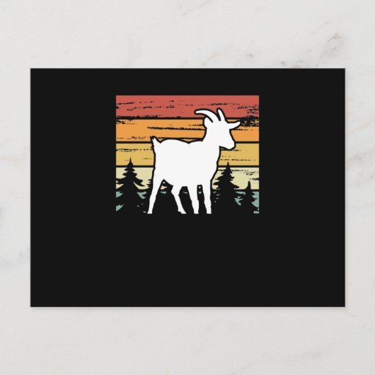 Cute goat on retro vintage briefkaart (Voorkant)