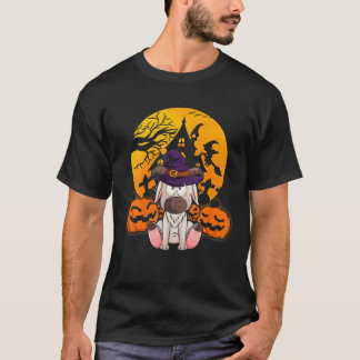 Cute Goat Pumpkin Witch Pet Funny Halloween Costum T-shirt