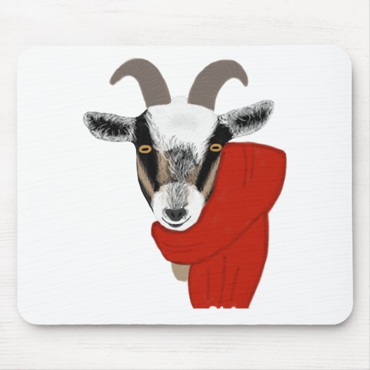 Cute Goat Wearing a Scarf Muismat (Voorkant)