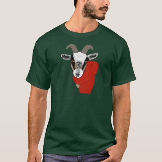 Cute Goat Wearing a Scarf T-shirt (Voorkant)