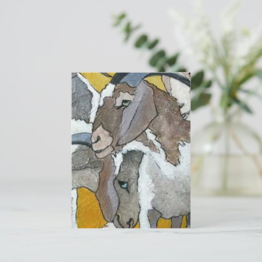 Cute Goats Cuddling Briefkaart (Staand voorkant)