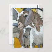 Cute Goats Cuddling Briefkaart (Voorkant / Achterkant)
