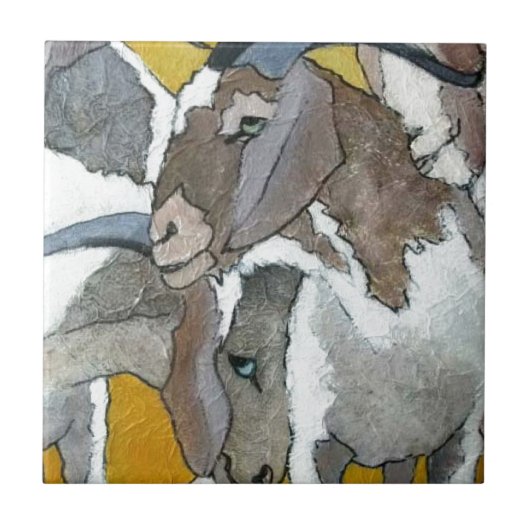 Cute Goats Cuddling Tegeltje (Voorkant)